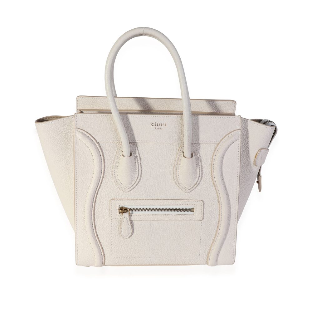 Celine Off-White Chèvre Micro Luggage Tote